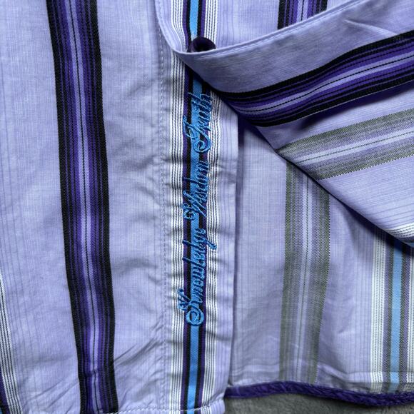 Robert Graham Tailored Fit Purple Striped Button Down Shirt M - Picture 4 of 11